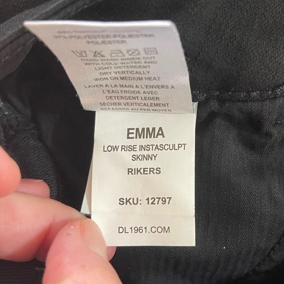 NWT! Women’s DL1961 Emma low rise instasculpt skinny black jeans Size 33 - Picture 6 of 7